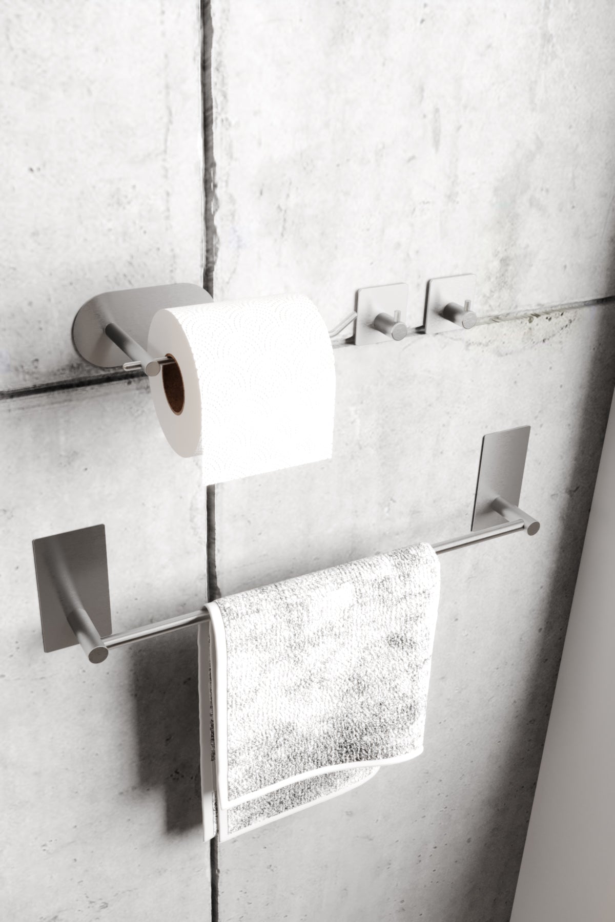 Zift Unique Paslanmaz Çelik Banyo Aksesuar Seti - Havluluk , Tuvalet Kağıtlığı , 2 Borno Askısı Takım