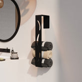 Paslanmaz Çelik Yapışkanlı Havlu Düzenleyici-Mat Siyah&İnox Satine Seçenekli Modern Havluluk