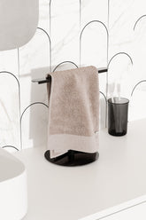 Paslanmaz Çelik Mat Siyah Havluluk, Tezgah Üzeri Havlu Askısı-Banyo Tuvalet Havlu Standı