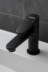 Mat Siyah Banyo Musluğu - Tek Kollu Batarya