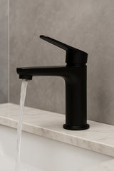 Mat Siyah Banyo Musluğu - Tek Kollu Batarya