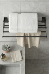 Havluluk - Yapışkanlı Banyo & Tuvalet Havlu Askısı - Paslanmaz Çelik , Mat Siyah-Havlupan