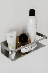 25CM Ömür Boyu Paslanmaz Çelik Duş Rafı, Yapışkan Montaj Banyo Rafı, Mondern Şampuanlık