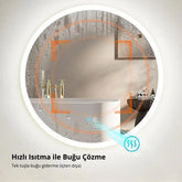 LED ışıklı yuvarlak banyo aynası