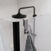 İnoks Satine 304 Paslanmaz Çelik Duşakabin Askısı - Sadece 6mm Sabit Cam İçin - Sürgülü Kapıya Uygun Değildir