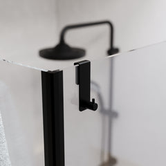 Siyah Mat 304 Paslanmaz Duşakabin Askısı - Sadece 6mm Sabit Cam İçin - Sürgülü Kapıya Uygun Değildir