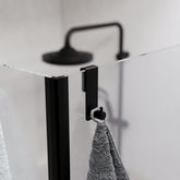 Siyah Mat 304 Paslanmaz Duşakabin Askısı - Sadece 6mm Sabit Cam İçin - Sürgülü Kapıya Uygun Değildir