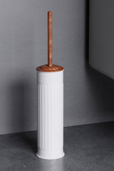 Paslanmaz Çelik Beyaz Vintage Fırça Takımı - WC Fırçası