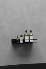 Paslanmaz Çelik Mat Siyah Yapışkanlı Banyo Rafı, Duş Rafı & Şampuanlık Köşe Raf Lüks