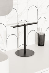 Paslanmaz Çelik Mat Siyah Havluluk, Tezgah Üzeri Havlu Askısı-Banyo Tuvalet Havlu Standı