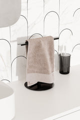 Paslanmaz Çelik Mat Siyah Havluluk, Tezgah Üzeri Havlu Askısı-Banyo Tuvalet Havlu Standı