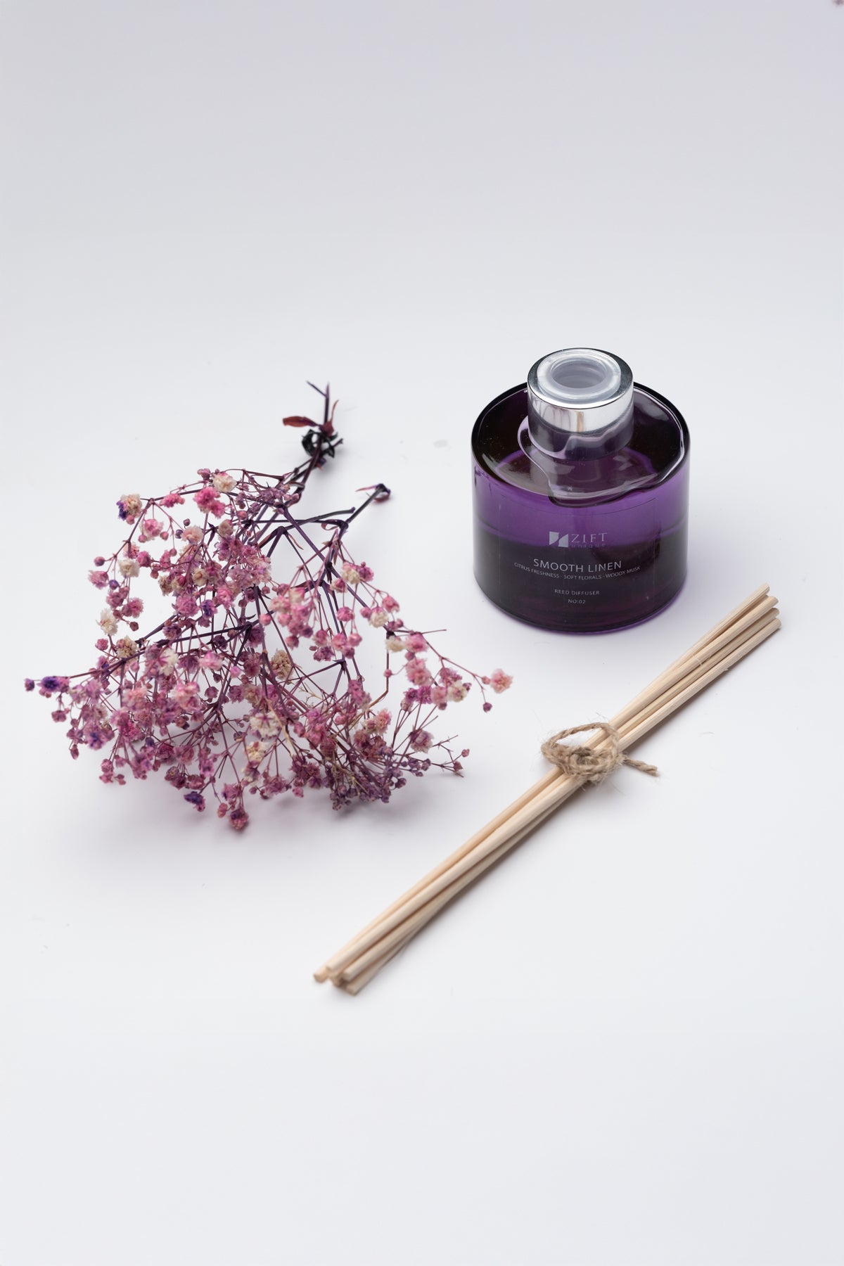 Smooth Linen - Bambu Ortam Kokusu-Çubuklu ve Çiçekli Banyo & Tuvalet & Oda Parfümü 100ml