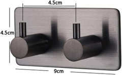 1 Adet 2'li Paslanmaz Çelik Havlu Askısı - Banyo & Lif - Bornoz Askılığı Mat Siyah