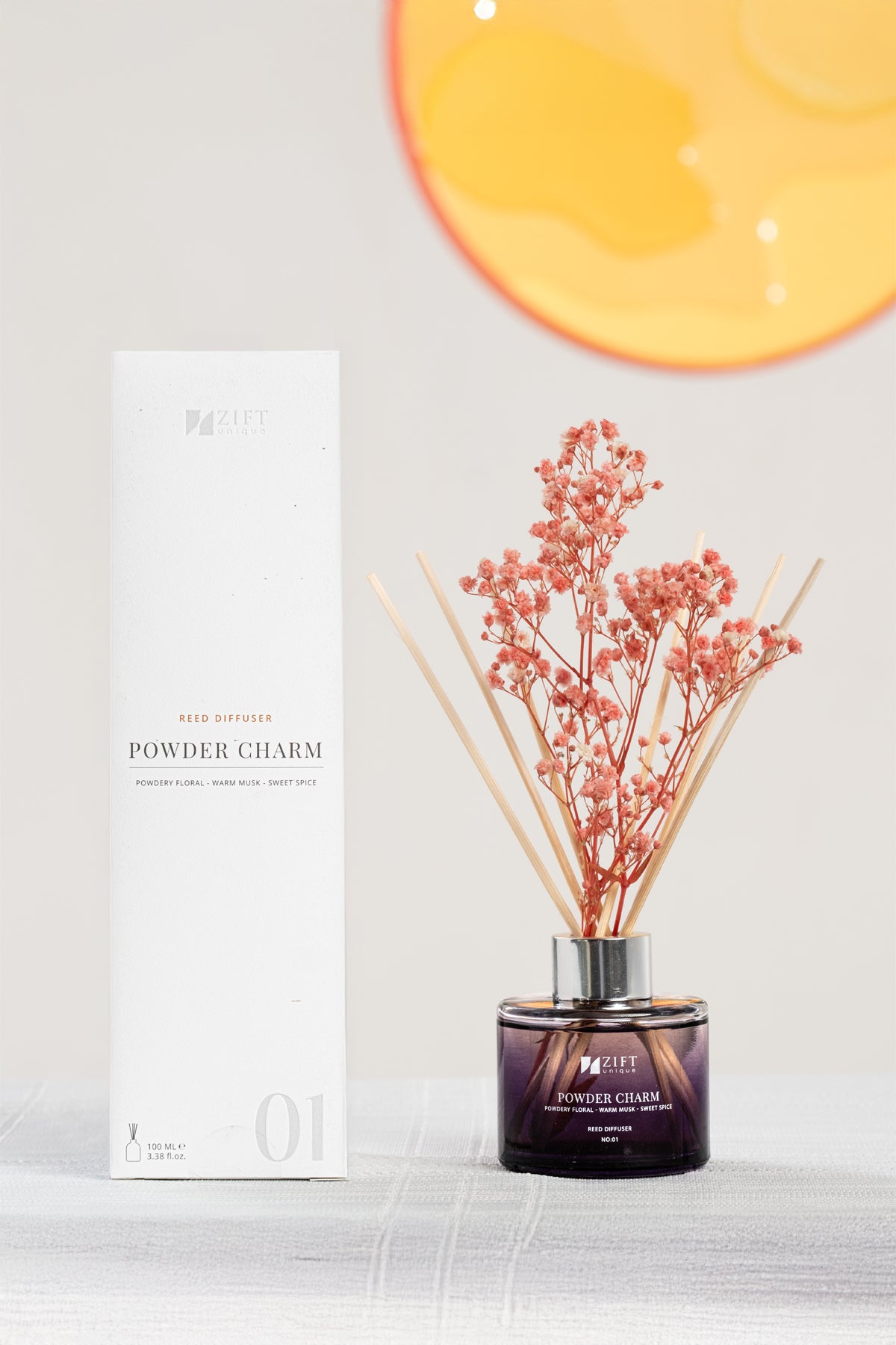 Powder Charm - Bambu Ortam Kokusu-Çubuklu ve Çiçekli Banyo & Tuvalet & Oda Parfümü 100ml