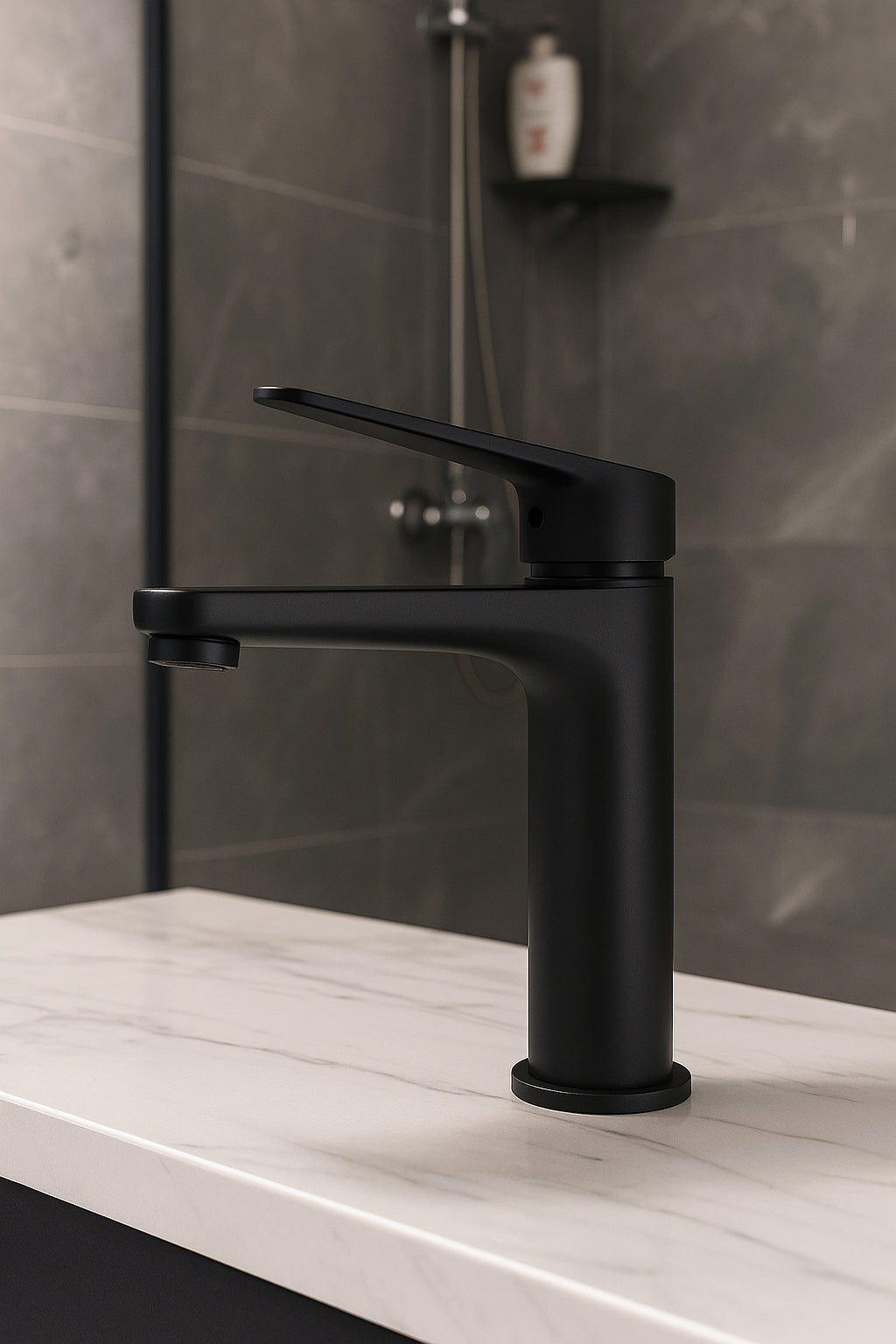 Mat Siyah Banyo Musluğu - Tek Kollu Batarya