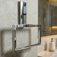 Parlak Krom 304 Paslanmaz Çelik Hareketli Havluluk - Yapışkanlı Vidasız Banyo Havlu Askısı