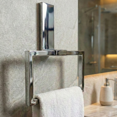 Parlak Krom 304 Paslanmaz Çelik Hareketli Havluluk - Yapışkanlı Vidasız Banyo Havlu Askısı