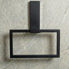 Siyah Mat 304 Paslanmaz Çelik Hareketli Havluluk - Yapışkanlı Vidasız Banyo Havlu Askısı