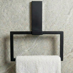 Siyah Mat 304 Paslanmaz Çelik Hareketli Havluluk - Yapışkanlı Vidasız Banyo Havlu Askısı