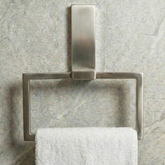 İnoks Satine Gri 304 Paslanmaz Çelik Hareketli Havluluk - Yapışkanlı Vidasız Banyo Havlu Askısı