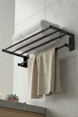 Havluluk - Yapışkanlı Banyo & Tuvalet Havlu Askısı - Paslanmaz Çelik , Mat Siyah-Havlupan