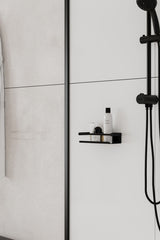 25CM Ömür Boyu Paslanmaz Çelik Duş Rafı, Yapışkan Montaj Banyo Rafı, Mondern Şampuanlık