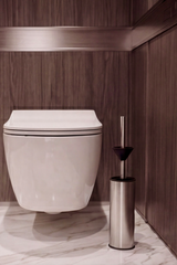 Paslanmaz Çelik Wc Fırça Takımı - Tuvalet & Banyo Fırçası - Satine Yüzey
