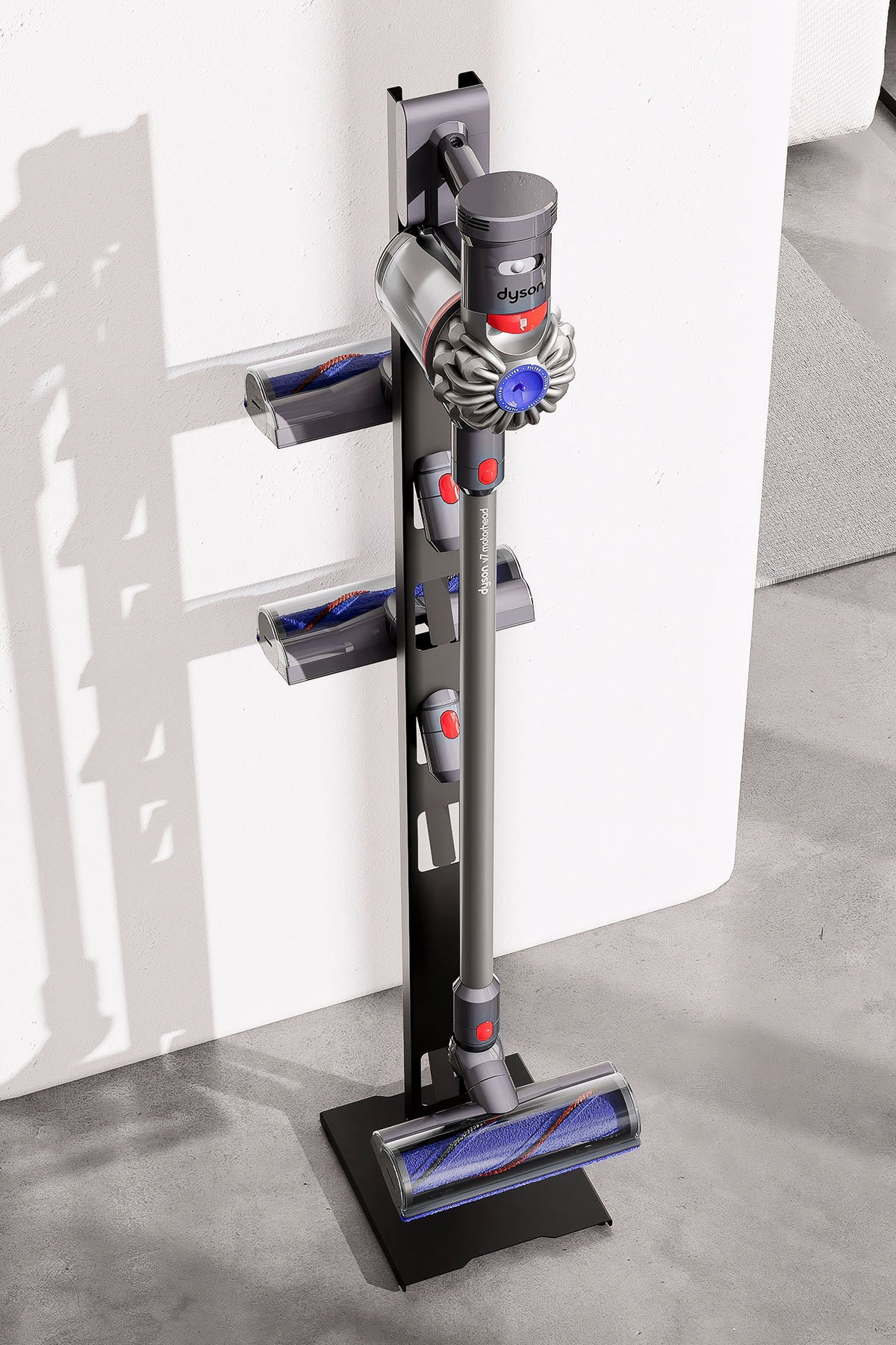 Dyson Uyumlu Dikey Süpürge Standı-Kolay Kurulum Yumuşak Tabanlı Mat Siyah