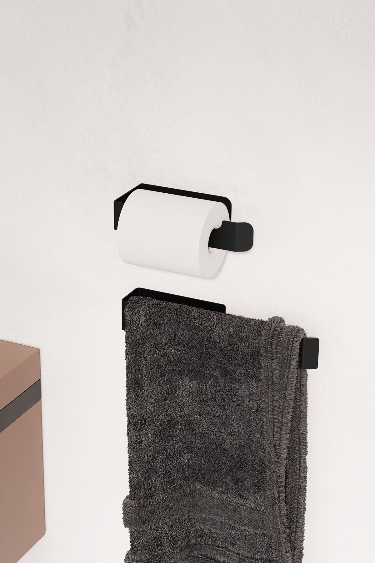 Paslanmaz Çelik Havlu Askısı&Tuvalet Kağıdı Askısı Set-Havluluk&Tuvalet Kağıdı Tutacağı Yapışkanlı