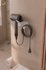 Paslanmaz Çelik Fön Makinesi Askısı, Saç Kurutma Tutacağı-Yapışkanlı ve Vidalı Çift Montaj Seçeneği