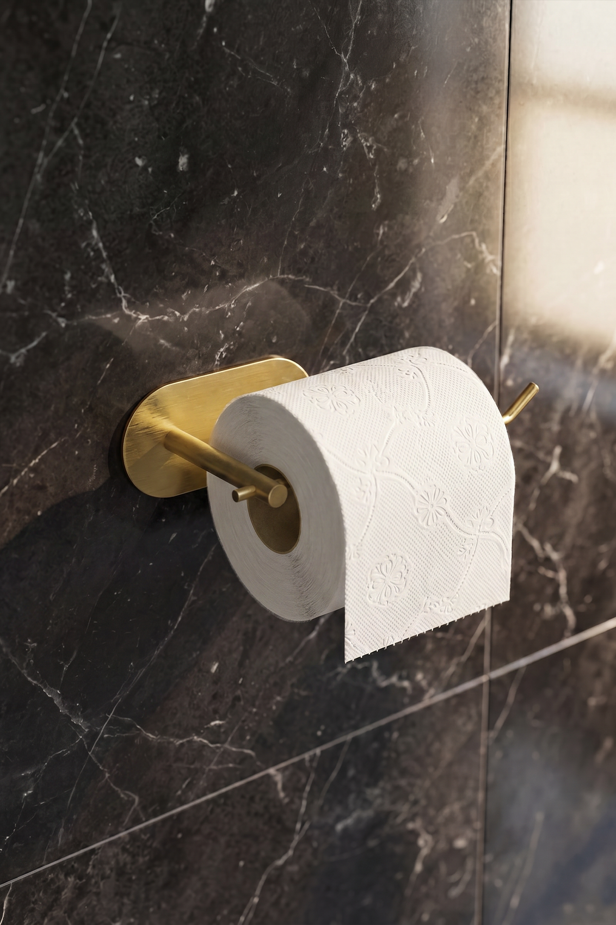 Paslanmaz Çelik Gold Tuvalet Kağıdı Askısı- Yapışkanlı WC Kağıdı Askılık