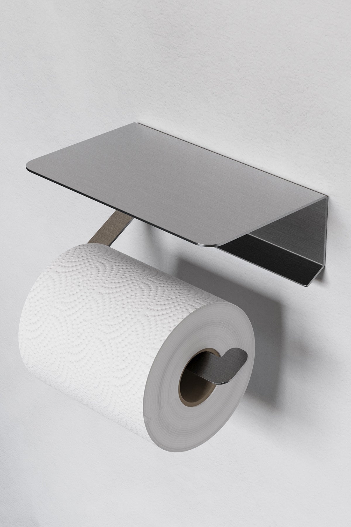 Paslanmaz Çelik Tuvalet Kağıdı Askısı-Raflı ve Kendinden Yapışkanlı Tuvalet Kağıdı WC Kağıt Asacağı