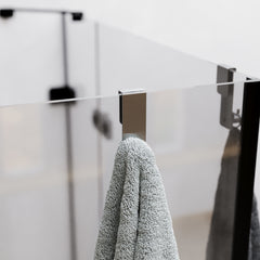 İnoks Satine 304 Paslanmaz Çelik Duşakabin Askısı - Sadece 6mm Sabit Cam İçin - Sürgülü Kapıya Uygun Değildir