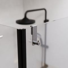 İnoks Satine 304 Paslanmaz Çelik Duşakabin Askısı - Sadece 6mm Sabit Cam İçin - Sürgülü Kapıya Uygun Değildir