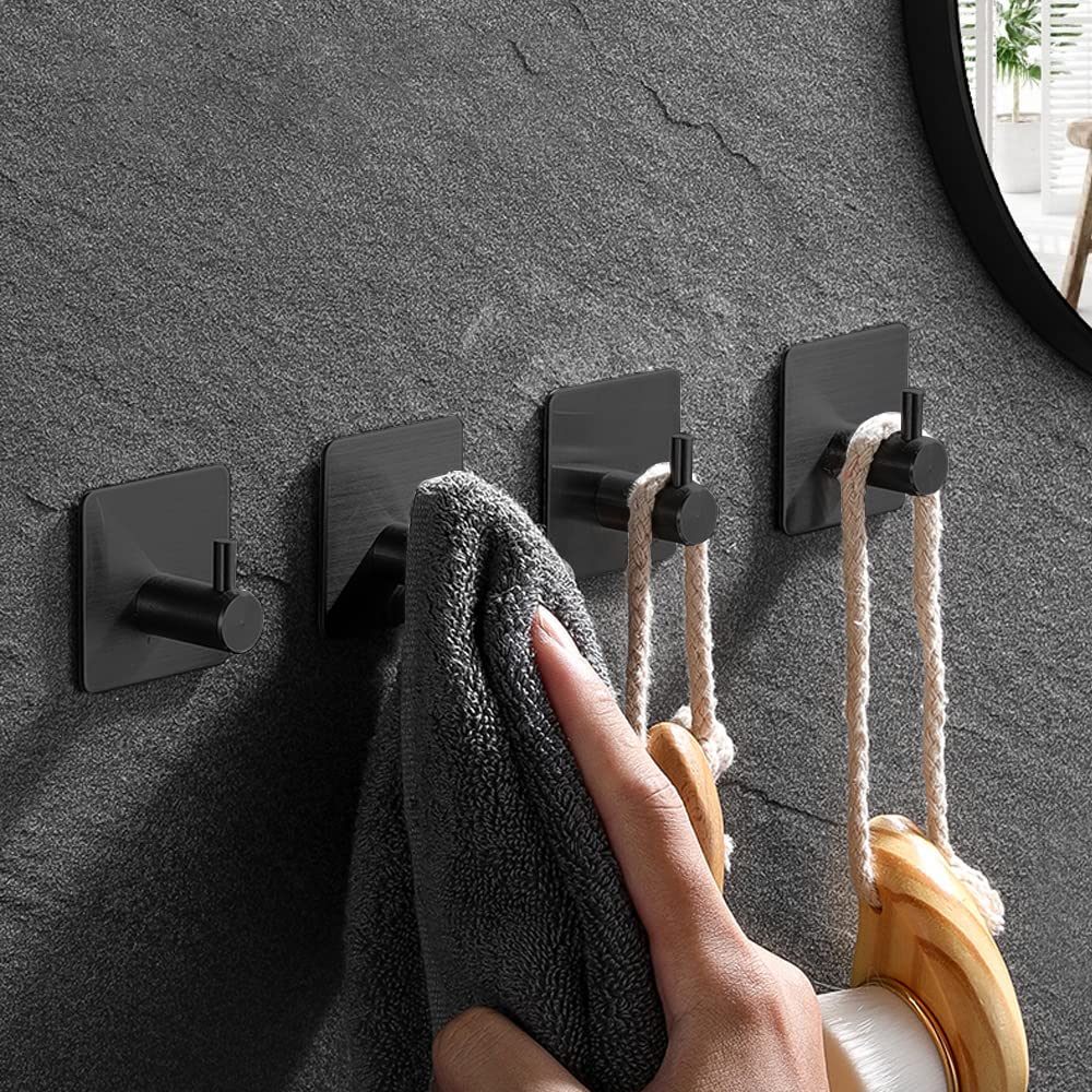 Zift Unique Paslanmaz Çelik Hooks - 4 Adet Banyo Askısı Banyo düzenleme çözümü