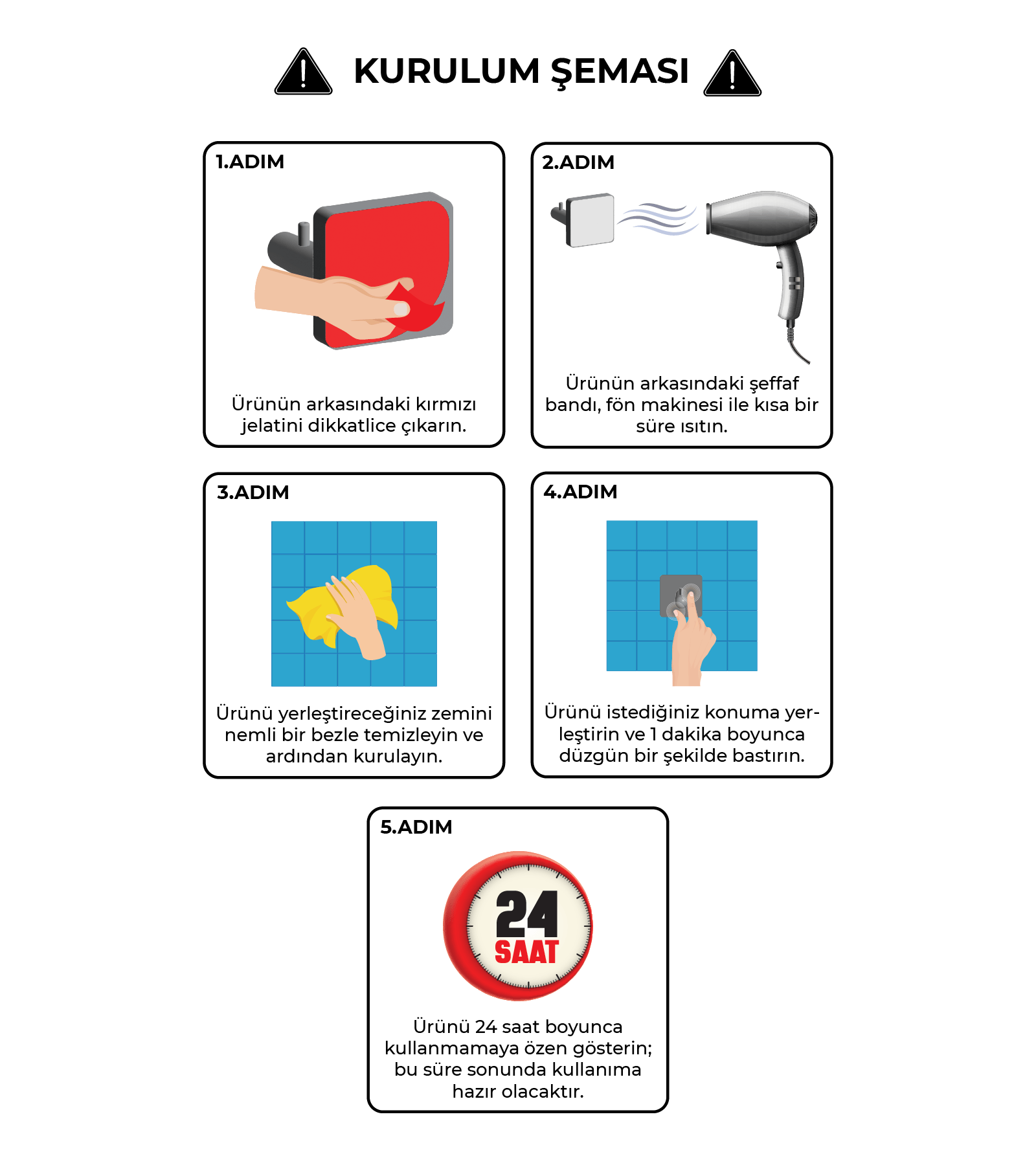 Güçlü yapışkanlı montaj bandı